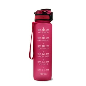 BPA Free Water Bottle with Motivational Time Marker Reminder Leak-Proof 1L Drinking Bottle Tritan Sports Bottle for Camping Workouts Gym and Outdoor Activity HOTFUN 32oz Water Bottle